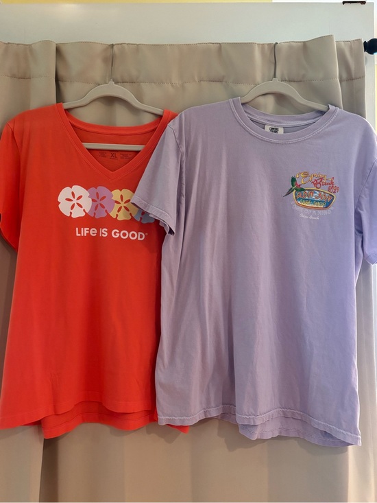 Life Is Good Tops - Life is Good Womens Orange V-Neck Tee Ron Jon short sleeve tee